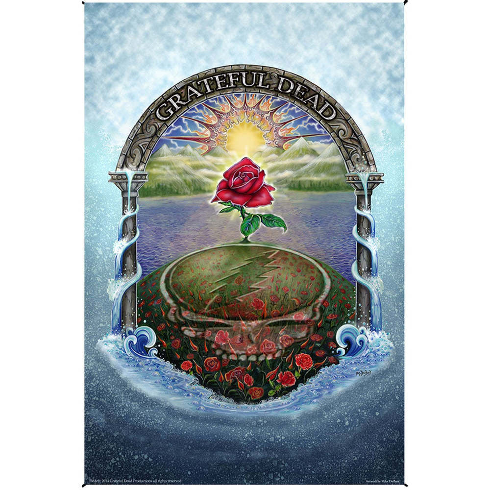 Grateful Dead Rose Garden Heady Art Print Tapestry by Sunshine Joy